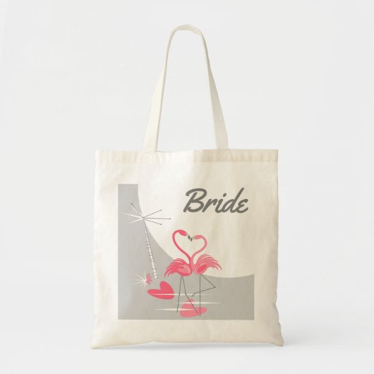 Flamingo Liebe Large Moon Bridge Budget Tasche (Vorne)