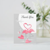 Flamingo Liebe Large Moon Danke Postkarte (Stehend Vorderseite)