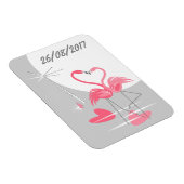 Flamingo Liebe Large Moon Date flexibel Magnet (Rechte Seite)