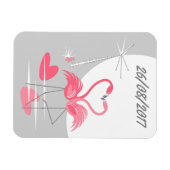 Flamingo Liebe Large Moon Date flexibel Magnet (Horizontal)