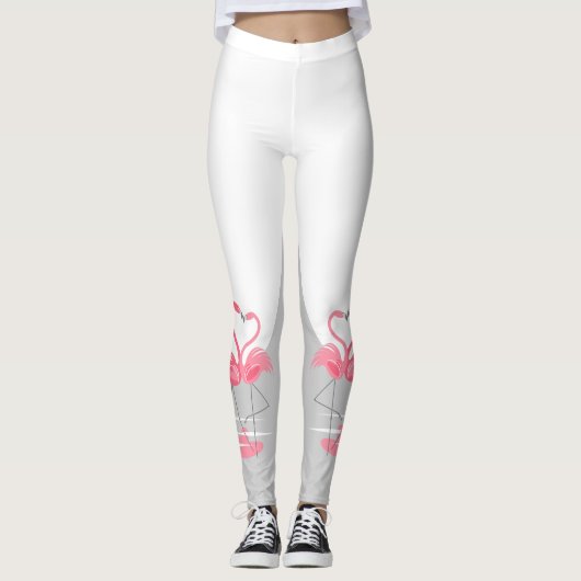 Flamingo Liebe Large Moon Leggings (Vorderseite)