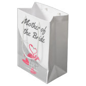 Flamingo Liebe Large Moon Mother of Bride medium Mittlere Geschenktüte (Vorderseite Schrägansicht)