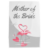 Flamingo Liebe Large Moon Mother of Bride medium Mittlere Geschenktüte (Rückseite)