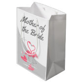 Flamingo Liebe Large Moon Mother of Bride medium Mittlere Geschenktüte (Rückseite Schrägansicht)