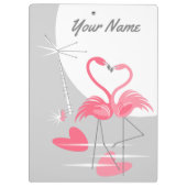 Flamingo Liebe Large Moon Name Zwischenablage Klemmbrett (Rückseite)