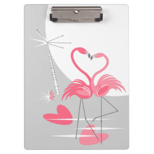 Flamingo Liebe Large Moon Name Zwischenablage Klemmbrett