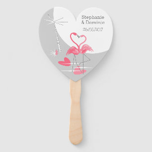 Flamingo Liebe Large Moon Names Date Hand Fan Herz Fächer