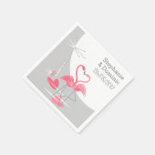 Flamingo Liebe Large Moon Names Date Paper Napkins Serviette (Ecke)