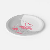 Flamingo Liebe Large Moon Papier Teller (Schrägansicht)