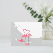 Flamingo Liebe Large Moon Postkarte (Stehend Vorderseite)