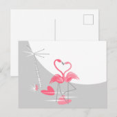 Flamingo Liebe Large Moon Postkarte (Vorne/Hinten)