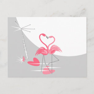 Flamingo Liebe Large Moon Postkarte