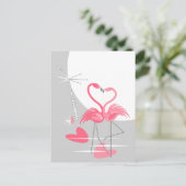 Flamingo Liebe Large Moon Postkarte (Stehend Vorderseite)