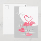 Flamingo Liebe Large Moon Postkarte (Vorne/Hinten)