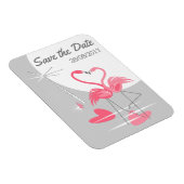 Flamingo Liebe Large Moon Save the Date Datum Magnet (Rechte Seite)