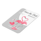 Flamingo Liebe Large Moon Save the Date Datum Magnet (Linke Seite)