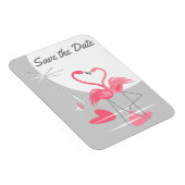 Flamingo Liebe Large Moon Save the Date flexibel Magnet (Rechte Seite)