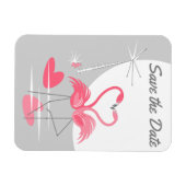 Flamingo Liebe Large Moon Save the Date flexibel Magnet (Horizontal)