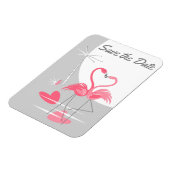 Flamingo Liebe Large Moon Save the Date flexibel Magnet (Linke Seite)