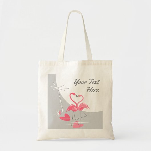 Flamingo Liebe Large Moon Text Budget Tasche (Vorne)