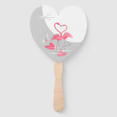 Flamingo Liebe Large Moon Text Hand Fan Herz Fächer (Vorderseite)