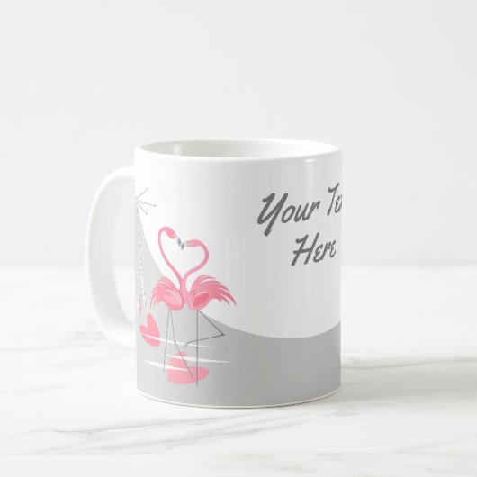 Flamingo Liebe Large Moon Text Tasse (Vorderseite Links)