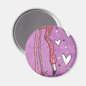 Flamingo Liebe Magnet (Vorderseite/Rückseite)