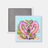 Flamingo-Liebe Magnet (Vorderseite/Rückseite)