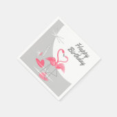Flamingo Liebe Moon Birthday Papierservietten (Ecke)