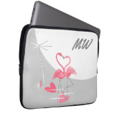 Flamingo Liebe Moon Monogram Laptop Ärmel 13" Laptopschutzhülle (Vorne Rechts)