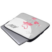 Flamingo Liebe Moon Monogram Laptop Ärmel 13" Laptopschutzhülle (Vorne Knopf)