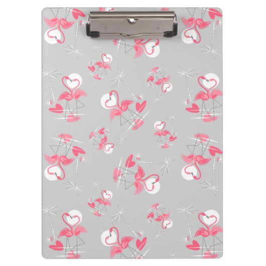 Flamingo Liebe Multi-Zwischenablage Klemmbrett (Vorderseite)
