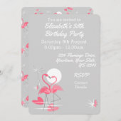 Flamingo Liebe Multiback Einladung (Vorne/Hinten)