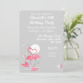 Flamingo Liebe Multiback Einladung (Stehend Vorderseite)