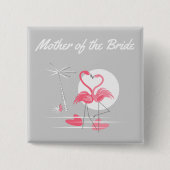 Flamingo Liebe Mutter der Bride-Taste Platz Button (Vorderseite)
