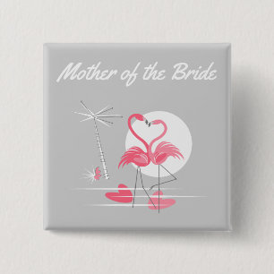 Flamingo Liebe Mutter der Bride-Taste Platz Button