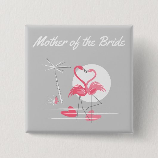 Flamingo Liebe Mutter der Bride-Taste Platz Button (Vorderseite)
