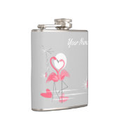 Flamingo Liebe Name Flask Flachmann (Rechts)