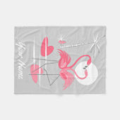 Flamingo Liebe Name Fleece Decke (Vorderseite (Horizontal))