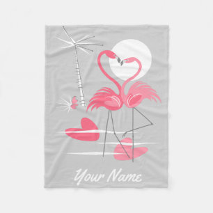 Flamingo Liebe Name Fleece Decke