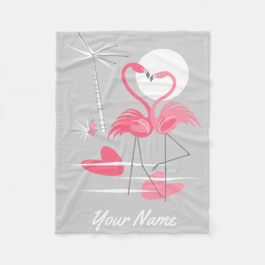 Flamingo Liebe Name Fleece Decke (Vorderseite)