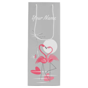 Flamingo-Liebe Name Geschenktüte Wein Für Weinflaschen