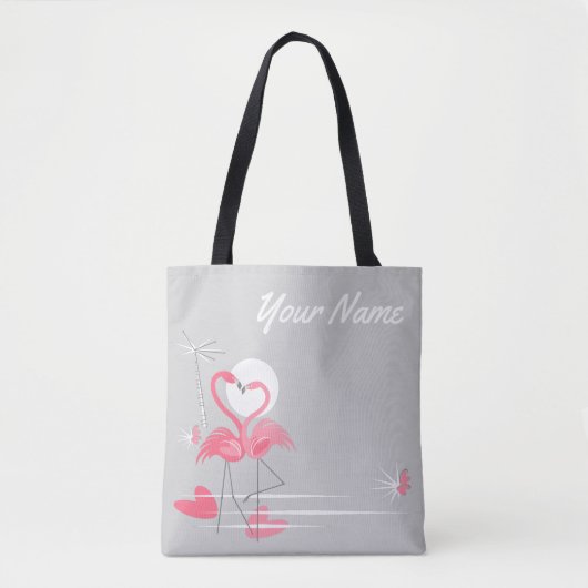 Flamingo Liebe Name Tasche (Vorderseite)