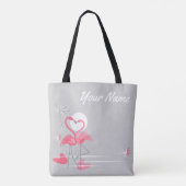 Flamingo Liebe Name Tasche (Rückseite)