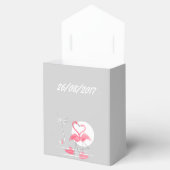Flamingo Liebe Name und Date Fevor Box Zelt Geschenkschachtel (Geöffnet)