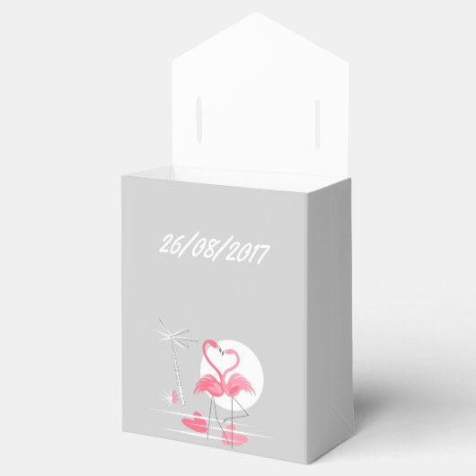Flamingo Liebe Name und Date Fevor Box Zelt Geschenkschachtel (Geöffnet)