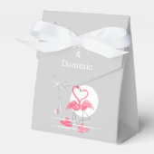 Flamingo Liebe Name und Date Fevor Box Zelt Geschenkschachtel (Vorderseite)