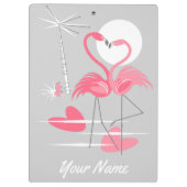 Flamingo Liebe Name Zwischenablage Klemmbrett (Rückseite)