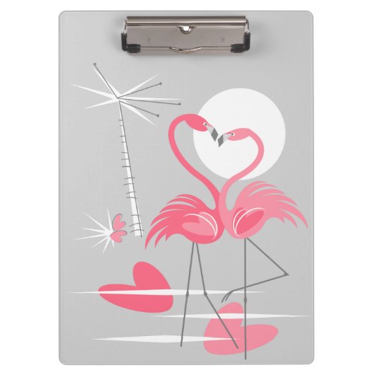 Flamingo Liebe Name Zwischenablage Klemmbrett (Vorderseite)