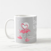 Flamingo-Liebe-Namen Datum Tasse (Links)
